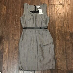 H&M Gray Belted Midi Dress